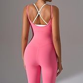 abordables Ensembles et Combinaisons-Women's Sports Bras Workout Sets Yoga Outfits Solid Color Clothing Suit ArmyGreen Black Gym Workout Stretchy Breathable Sleeveless Sport Activewear Slim