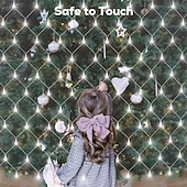 economico Strisce LED-Set di luci a rete collegabili 3 in 1 per interni ed esterni, luci decorative per Natale, Capodanno, matrimonio, atmosfera festiva, telecomando a 13 tasti, tensione di sicurezza 31 V, 1,5 * 1,5 m - 96