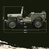 זול בקרות רדיו ומזלט"ים-רכב צבאי RC לאסף - ג'יפ וויליס צבאי בסגנון שלט רחוק - דגם מפורט לחובבים וילדים מתנה לחג המולד