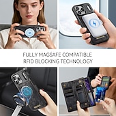 economico Cover per iPhone-telefono Custodia Per iPhone 17 Pro Max 17 Air 17 Custodia Portafoglio Rimovibile Cerniera Supporta la Ricarica Wireless TPU Pelle PU