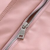 olcso Lányok bőrdzsekik-Gyerekek Lány Fekete bőrdzseki Jakna Tömör szín Divat Cipzár Zseb Szabadtéri Kabát Felsőruházat 4-12 év Ősz Fekete Arcpír rózsaszín