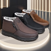 حذاء شتوي رجالي سهل الارتداء من الجلد الصناعي مع بطانة من الصوف - حذاء مريح ودافئ للطقس البارد والنزهات غير الرسمية رخيصةأون أحذية الشتاء والثلوج-حذاء شتوي رجالي سهل الارتداء من الجلد الصناعي مع بطانة من الصوف - حذاء مريح ودافئ للطقس البارد والنزهات غير الرسمية