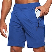 levne Klasický-Pánské Šortky s kapsami Neformální šortky Elastický pas Kapsa na zip Pevná barva Ripstop Prodyšné Venkovní Denní Základní Na běžné nošení Černá Zelená