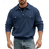 abordables Sudaderas Básicas_-Hombre Sudadera Gris Claro Diseño Plano Bolsillo Diario Deporte Festivos Poliéster Ropa de calle Básico Casual Primavera &amp; Otoño Ropa Sudaderas con capucha Sudaderas Manga Larga