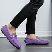 ieftine Loafers casual-Bărbați Mocasini &amp; Balerini Retro Mărime Plus Size Plimbare Casual Zilnic PU piele Comfortabil Cizme înalte Loafer Galben Roz Mov Deschis