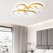 baratos Luzes de teto reguláveis-Luminária de teto de 70 cm com design em cluster, estilo artístico moderno em metal, acabamento pintado na cor preta, LED, 110-120V ou 220-240V.