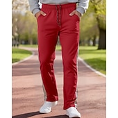abordables Pierna Recta-Hombre Pantalones de Deporte Pantalones Pantalones deportivos de pierna recta Correa Bolsillo Cintura elástica Bloque de color A Rayas Comodidad Diario Deporte Moda Casual Vino Verde Ejército