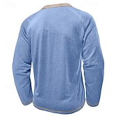 economico Magliette casual da uomo-Per uomo Maglietta Maglia Henley Camicia a Maniche Lunghe Manica Lunga Henley Primavera Autunno Blocco di colori Moda Designer Essenziale Tasche Vacanza Streetwear Uscire Rosso scuro Nero Blu marino