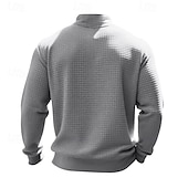 abordables Sweat-shirts basiques-Homme Sweat-shirt Sweat-shirt quart de fermeture éclair Gris Clair Demi-zip Uni Jacquard Quotidien Sport &amp; Loisir Fête Polyester Streetwear Basique Occasionnel Printemps Automne Vêtement Tenue Pulls