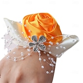 economico Bouquet da Sposa-Fiori da polso da sposa Braccialetto floreale Matrimonio / Evento / Festa Perline / Raso / Tessuti Floreale
