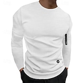 Χαμηλού Κόστους T-shirts και αμάνικα μπλουζάκια για τρέξιμο-Ανδρικά Μονόχρωμο Tricou de Alergat Πουκάμισο γυμναστικής Αθλητική κορυφή Φθινόπωρο / Χειμώνας Κουμπώσου Μακρυμάνικο Ένδυση γυμναστικής και άθλησης Ελαφρύ Αναπνέει