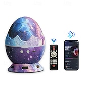 abordables Luces de Decoración de Habitación-Proyector Aurora Huevo de Dinosaurio luz LED nocturna de galaxia control remoto Bluetooth temporizador para decoración de dormitorio y sala de estar regalo de San Valentín