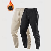 Χαμηλού Κόστους Αθλητικά παντελόνια-Ανδρικά Αθλητικές Φόρμες Τζόγκερ Παντελόνι Fleece Παντελόνια Pantaloni de Alergat Κορδόνι Ελαστική μέση Πολυσυσκευασία Σκέτο Ύγρανση Αναπνέει Πλήρες μήκος Υπαίθρια Αθλήματα Causal Καθημερινά