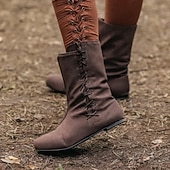 Χαμηλού Κόστους Υποδήματα-Βίντατζ Μεσαίωνα Αναγέννησης Παπούτσια Flat μπότες Jazz Γυρίστε παπούτσια Πειρατής Βίκινγκ Ranger Ξωτικό Τοξοβολία Μονόχρωμο Φανταχτερή Φόρεμα Ανδρικά Γιούνισεξ Κέλτικα Πειρατής Φαντασία Απόκριες