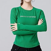 preiswerte Lauf-T-Shirts &amp; Tanktops-Damen Einfarbig Lauf-T-Shirt Fitnessshirt Sporttop Frühling Herbst Langarm Athleisure Baumwolle Warm Weich Atmungsaktiv Fitnessstudio Wandern Laufen Training Yoga Weinrot Schwarz Weiß Sportbekleidung