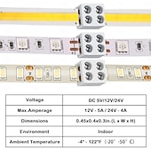 זול אביזרי לד-חבילה של 10 מחברי לד, 2 פינים, 8 מ"מ, 10 מ"מ, מחבר תאורת לד ללא הלחמה, מחברי תאורת רצועת לד לבנים עם מברג, מחברים מאריכים לרצועה עבור רצועת לד בצבע יחיד, 5 וולט, 12 וולט, 24 וולט