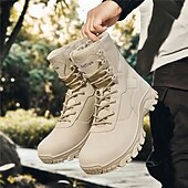 economico Scarponi da trekking-stivali da combattimento impermeabili marroni da uomo con suola ammortizzante e supporto rinforzato alla caviglia, calzature tattiche resistenti per lavoro, escursionismo e campeggio