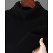 preiswerte Wollpullover für Herren-Hochwertiger Herren-Rollkragenpullover aus reiner Wolle und Kaschmir, klassischer Strickpullover, weich, warm und atmungsaktiv