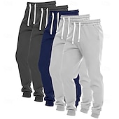 billige Joggesko-Herre Joggebukser Jogger Bukser Uformelle bukser Snorer Lomme Elastisk midje عادي Komfort Full lengde utendørs Daglig Enkel Klassisk Stil 1 2