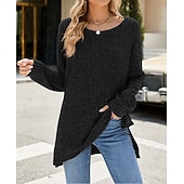 halpa Naisten Yksinkertaiset Paidat-Naisten Pusero Yhtenäinen väri Tyylikäs Vapaa-aika Pitkähihainen Tiukka pyöreä kaula-aukko Tavalliset topit Päivittäin Rypytetty Ruohonvihreä Musta Punastuvan vaaleanpunainen Viini Sininen Kevät