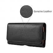 baratos saco de telefone universal-Estojo para celular masculino com presilha, bolsa de cintura, acessório em couro PU, carteira para celular, estilo vintage, capa protetora para celular.