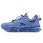 abordables Chaussures de Course pour Hommes-Baskets jaunes de style urbain pour hommes avec semelle à coussin d'air et tige en mesh, chaussures de sport légères et tendance pour la course, la salle de sport et les vêtements décontractés