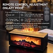 Недорогие Декоративные огни-Увлажнитель воздуха с диффузором в виде пламени камина, 7 цветов, ароматерапевтический эфирный диффузор, ультразвуковой аромаувлажнитель с таймером для дома, спальни, офиса, йоги