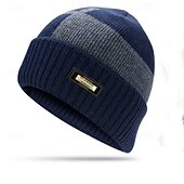 billige Lue lue-Herre Unisex Beanie lue Vinterhatter Luer Strikk lue Vinterlue Svart Navyblå Akryl Fiber Strikket Koselig Dagligdagstøy Ut på byen Fargeblokk Varm