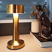 tanie Lampy stołowe-Nowoczesna, minimalistyczna metalowa lampa stołowa do biura, z funkcją oświetlenia, sterowana dotykowo, z możliwością ładowania, z 3-stopniową regulacją jasności, do biura, sypialni, gabinetu, na