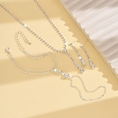 economico Collana da donna-Per donna Set di gioielli da sposa Argento Lega Moda Forma irregolare