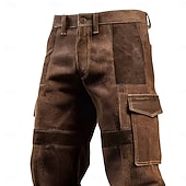 abordables Pantalons Cargo-Homme Pantalons Cargo Pantalon cargo Pantalon en velours côtelé Pantalons de Travail Pantalon en daim Patchwork Multi-poches Jambe Droite Uni Évacuation de l&#039;Humidité Respirant Longueur complète