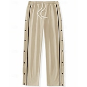 cheap Running Pants &amp; Tights-Men's Wide-leg Sweatpants sport pants Casual Pants with Pockets Split High Waist Bottoms Gym Athleisure Workout Spring Fall Breathable Gym Workout Track Regular Fit Sportswear Activewear Solid Colored