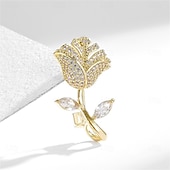 preiswerte Anstecker und Broschen-Broschen Blume Mode Luxus Brosche Schmuck Gold Für Hochzeit Party Geschenk Verlobung Abschlussball Festival