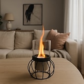 Недорогие Кемпинговое оборудование-настольная костровая чаша для костра со стеклянным столом и дистанционным управлением для кемпинга