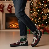  Men's Christmas Santa Face Slip-On Shoes – Festive 3D Santa Design, Comfortable Casual Style, Perfect for Christmas Parties & Holiday Gatherings