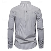 Χαμηλού Κόστους Ανδρικά Smart Casual πουκάμισα-Ανδρικά Πουκάμισο Casual πουκάμισο Πουκάμισο με κουμπιά Μαύρο Θαλασσί Χακί Μακρυμάνικο Ρίγες και καρό Πέτο Causal Καθημερινά Υφανση Ρούχα Μοντέρνα Υψηλής Ποιότητας