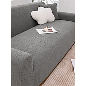 cheap Sofa Cover-1 Piece Jacquard Wear-Resistant Elastic Sofa Cover – Solid Color Premium All-Season Universal Thickened Anti-Slip Slipcover, Suitable for L-Shaped and 1/2/3/4-Seater Sofas