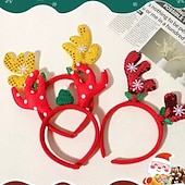 cheap Costumes &amp; Accessories-12pcs Christmas Festive Hair Accessories Set – Colorful and Cute Headbands, Random Styles, Perfect for Holiday Parties