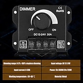 Недорогие Выключатели-Диммер для светодиодной ленты DC12V-24V 30A ШИМ-контроллер для регулятора яркости, регулировка яркости, включение/выключение с алюминиевым корпусом (алюминиевый диммер)