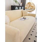 cheap Sofa Cover-1 Piece Jacquard Wear-Resistant Elastic Sofa Cover – Solid Color Premium All-Season Universal Thickened Anti-Slip Slipcover, Suitable for L-Shaped and 1/2/3/4-Seater Sofas