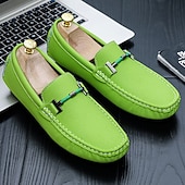 ieftine Loafers casual-Bărbați Mocasini &amp; Balerini Retro Mărime Plus Size Plimbare Casual Zilnic PU piele Comfortabil Cizme înalte Loafer Galben Roz Mov Deschis
