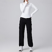 preiswerte Lauf-T-Shirts &amp; Tanktops-Damen Einfarbig Lauf-T-Shirt Fitnessshirt Sporttop Frühling Herbst Langarm Athleisure Baumwolle Warm Weich Atmungsaktiv Fitnessstudio Wandern Laufen Training Yoga Weinrot Schwarz Weiß Sportbekleidung