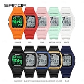 cheap Digital Watches-SANDA Gift for Women Men Digital Watch Large Dial Outdoor Sports Casual Luminous Calendar Date Waterproof Silicone Watch
