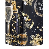 olcso Ingek-Karácsony Hosszú ujjak Gombos ing Karácsonyi fények Grafikus Újdonságok Vicces mert Férfi Felnőttek 3D nyomtatás mert Karácsony Farsang Újév Parti