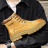 זול מגפי עבודה-מגפי הליכה בצבע חום בהיר לגברים - עמידים ונוחים, מושלמים להרפתקאות חוץ, טיולים רגליים ולבוש יומיומי