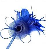abordables Fascinadores-Fascinators Plumas Sombrero de fieltro cóctel Boda Fiesta de Té Carrera de caballos Elegante Vintage Con Pluma Celada Sombreros