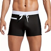 ieftine Costume de baie și pantaloni scurți de plajă-Bărbați Pantaloni Scurți de Înot Boxeri înot Costume de baie pentru costume de baie Mată Buzunar cu Fermoar Elastic Respirabil Pantaloni Surfing Bikini Scufundare Vară