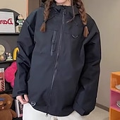 cheap Running Jackets-Men's Solid Colored Hooded Jacket Full Zip Jacket Fall / Winter with Pockets Long Sleeve Athleisure Waterproof Windproof Hiking Running Outdoor Black Yellow Pink Sportswear Activewear