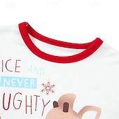 お買い得  子供のクリスマスパジャマ-ファミリールック クリスマス クリスマスファミリーパジャマ パジャマ ファミリーセット グラフィック しか 家 プリント ルビーレッド 長袖 日常 マッチング衣装