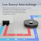 economico Elettrodomestici-Robot combinato per spazzare e lavare i pavimenti con app di navigazione lidar, mappatura intelligente, zone vietate al lavaggio e impostazioni per pareti invisibili, ricarica automatica, batteria a